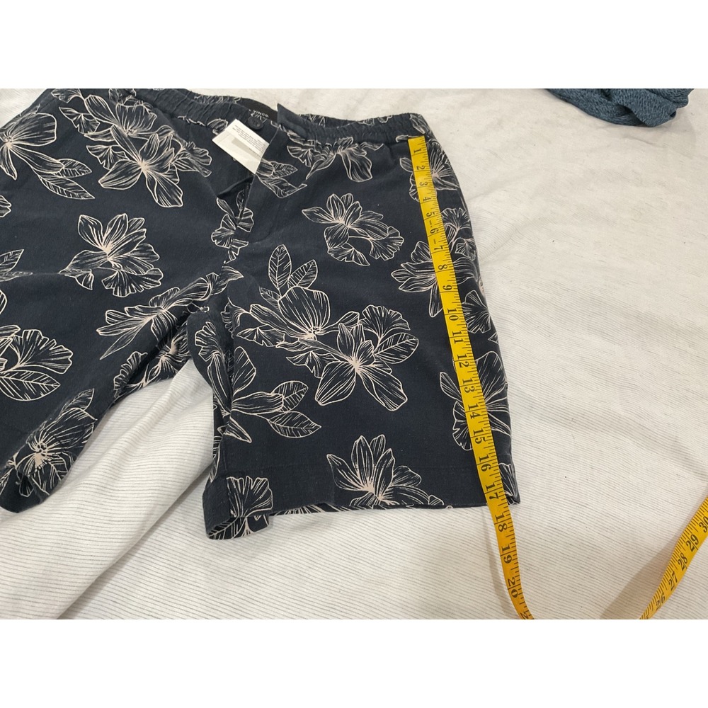 Vince Mens Navy Floral Linen Viscose Elastic Waist Shorts M M00892740 - Picture 7 of 8